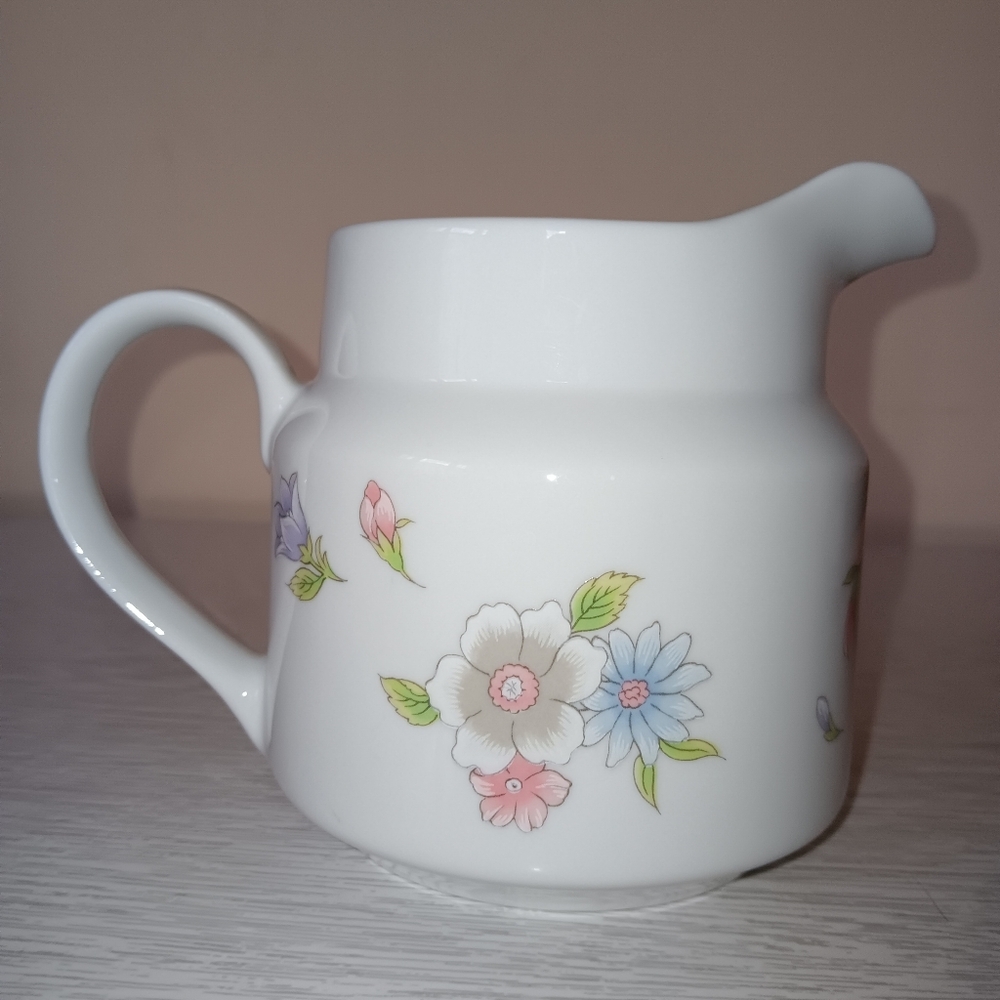 Vintage FTDA 1980s Especially For You! Pastel Floral Pitcher Vase Made In Japan
